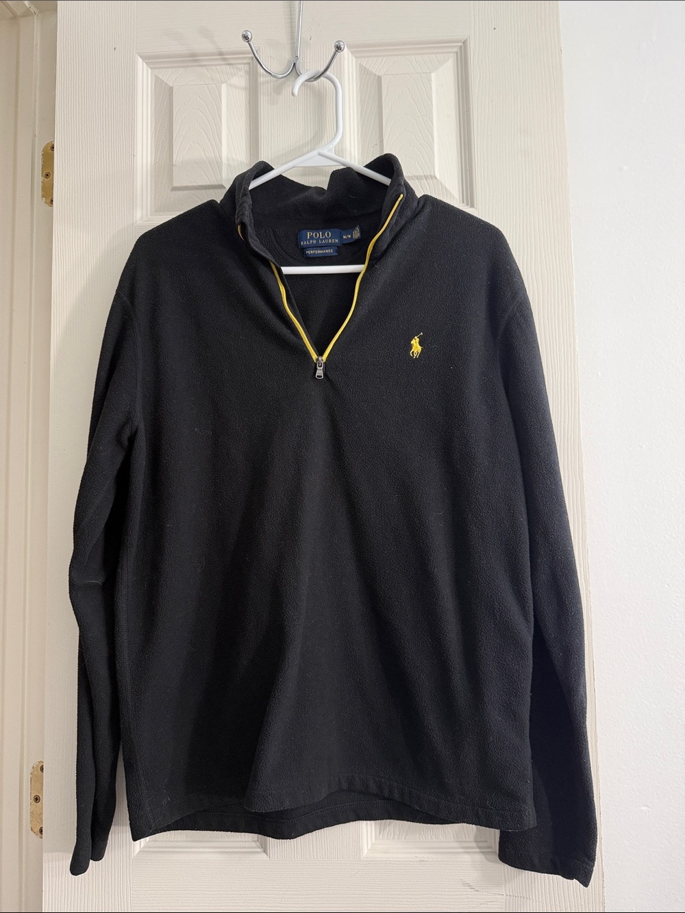 Ralph Lauren Black Fleece Quarter-Zip with Yellow Trim